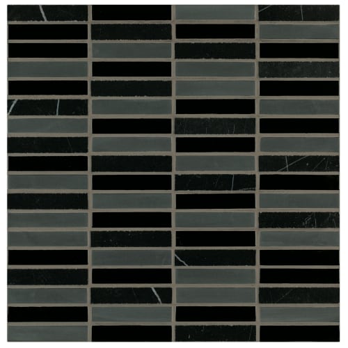 Ebb and Flow in Cinders And Smoke .5"x3" Glass Tile