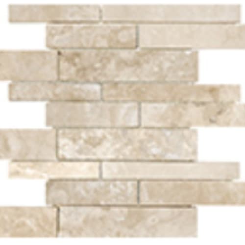 Filled & Honed Travertine In Ivory - Random Strip Mosaic