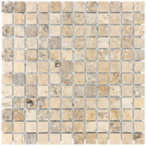 Filled & Honed Travertine In Picasso - 1X1 Mosaic