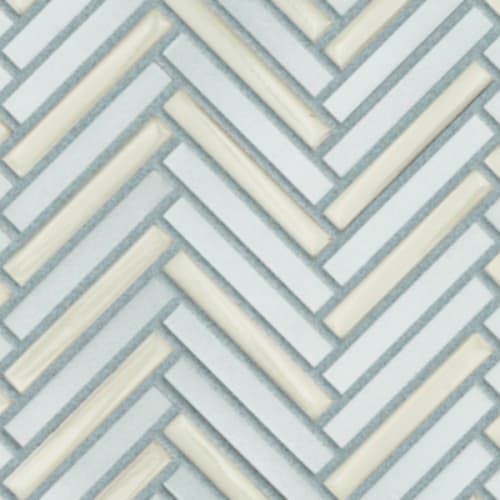 Garda in Celeste - Herringbone Mosaic Tile