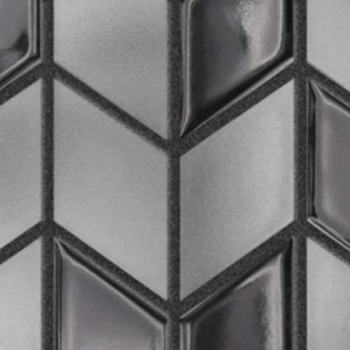 Garda in Charcoal - Chevron Mosaic Tile