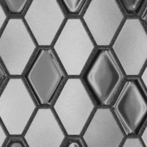 Garda in Charcoal - Elongated Hexagon Mosaic Tile