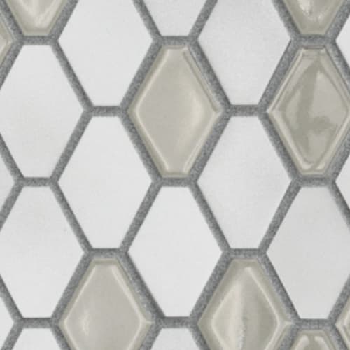 Garda in Grey - Elongated Hexagon Mosaic Tile