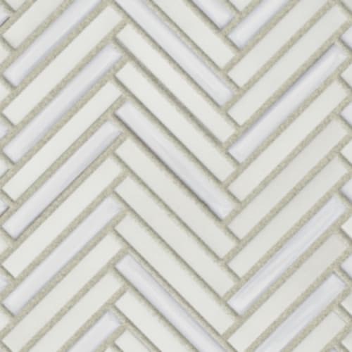 Garda in Ice - Herringbone Mosaic Tile