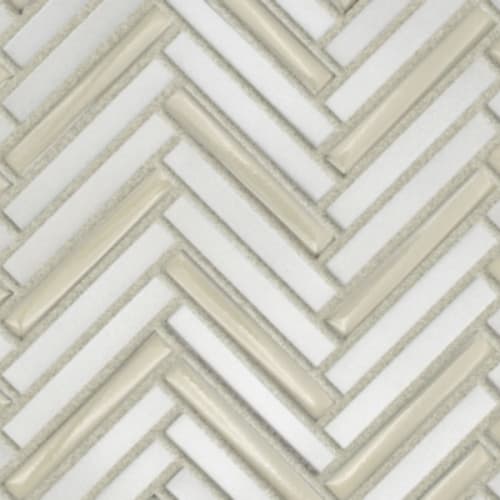 Garda in Ivory - Herringbone Mosaic Tile