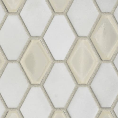 Garda in Ivory - Elongated Hexagon Mosaic Tile