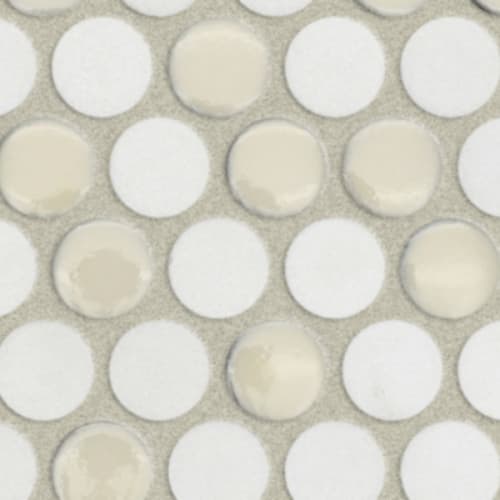 Garda in Ivory - Penny Round Mosaic Tile
