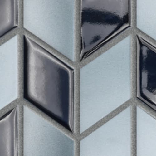 Garda in Navy - Chevron Mosaic Tile