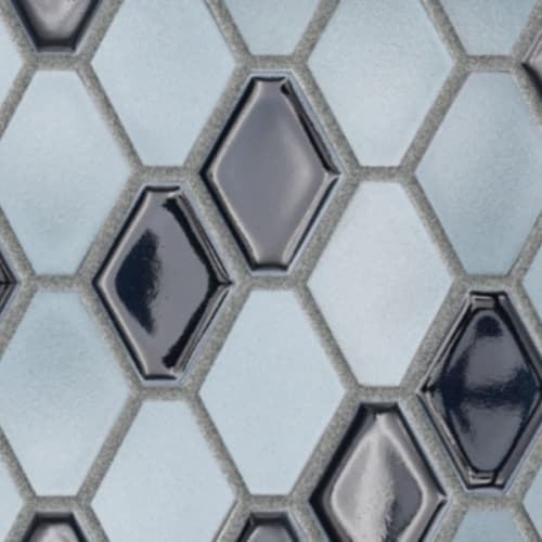 Garda in Navy - Elongated Hexagon Mosaic Tile