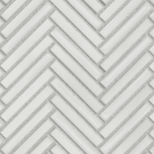 Garda in White - Herringbone Mosaic Tile