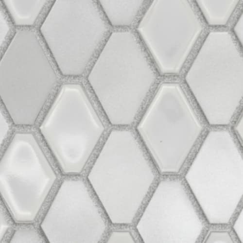 Garda in White - Elongated Hexagon Mosaic Tile