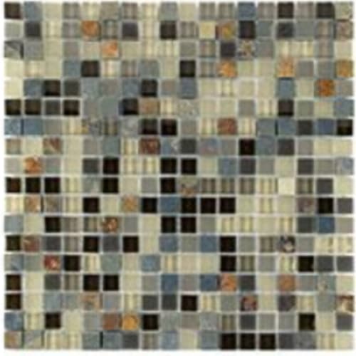 Glass & Slate in Teton Blend - 5/8x5/8 Mosaic Tile