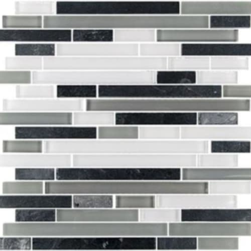 Glass & Slate in Yukon Blend - 5/8 Random Strip Mosaic Tile