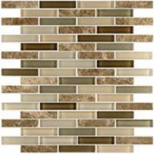 Glass & Stone in Almond - 5/8x3 Brick Mosaic Tile