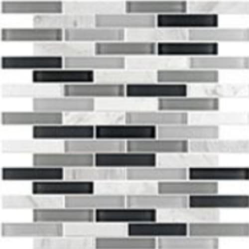 Glass & Stone in Alpine - 5/8x3 Brick Mosaic Tile