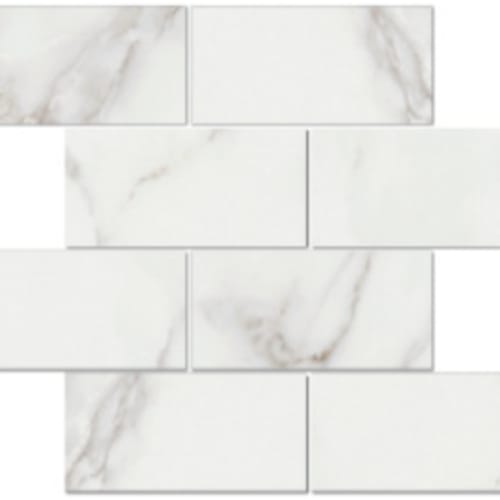Iconic In Calacatta - 3X6 Brick Mosaic