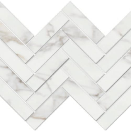 Iconic In Calacatta - 1.5X6 Herringbone Mosaic