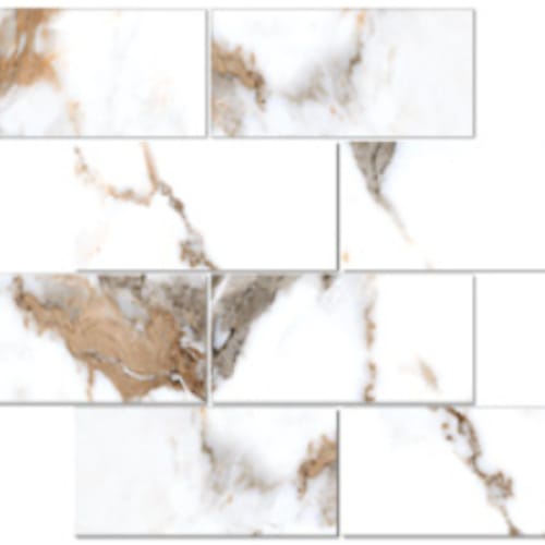 Iconic In Calacatta Gold - 3X6 Brick Mosaic