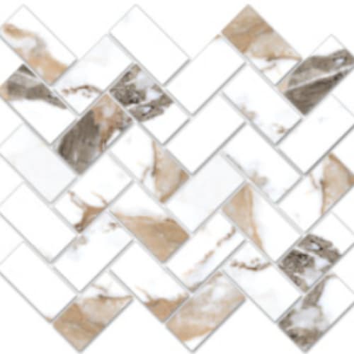 Iconic In Calacatta Gold - 1.5X3 Herringbone Mosaic