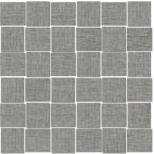 Linencloth 2.0 in Charcoal Weave - 2x2 Basketweave Mosaic Tile