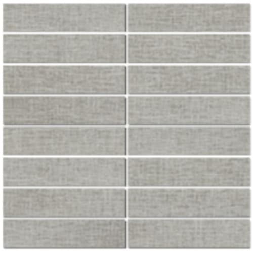Linencloth 2.0 in Grey Weave - 1.5x6 Stack Mosaic Tile