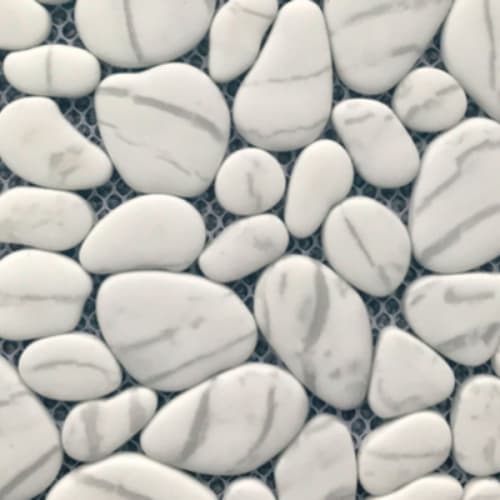 Micro Crystal Stone I in Statuario - Pebbles Mosaic Tile