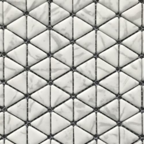 Micro Crystal Stone I in Statuario - Triangle Mosaic Tile