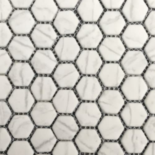 Micro Crystal Stone II in Statuario - Hexagon Mosaic Tile