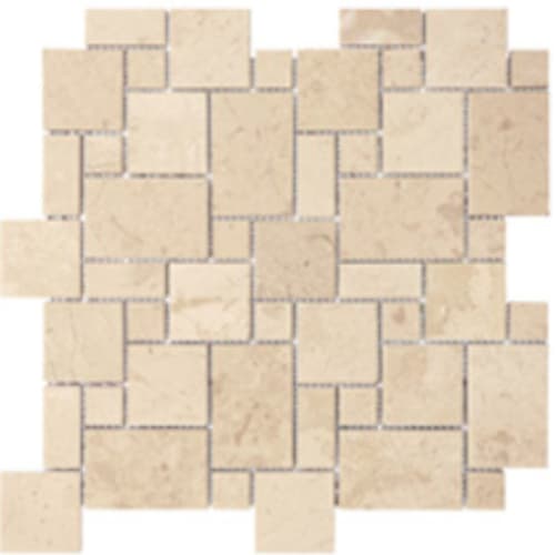 Natural Marble in Berkshire Crema - Mini Versailles Mosaic Tile