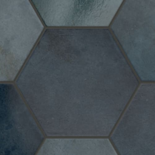 Parkside In Navy - 7X8 Hexagon