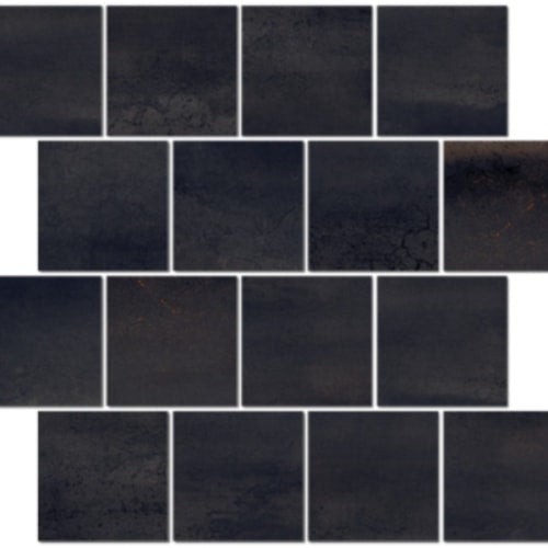 Radiate in Carbon - 3x3 Brick Mosaic Tile