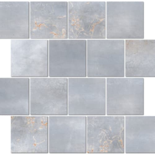 Radiate in Silver - 3x3 Brick Mosaic Tile