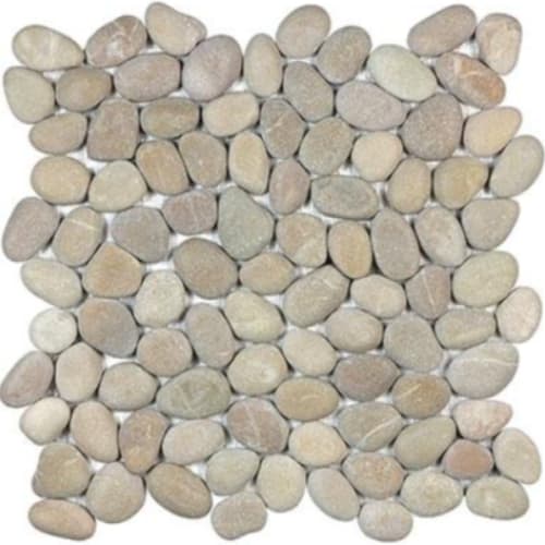 River Pebbles In Taupe Blend - Pebbles Mosaic Round