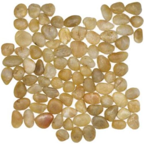 River Rock In Amber Blend - Pebbles Mosaic Tumbled Rocks
