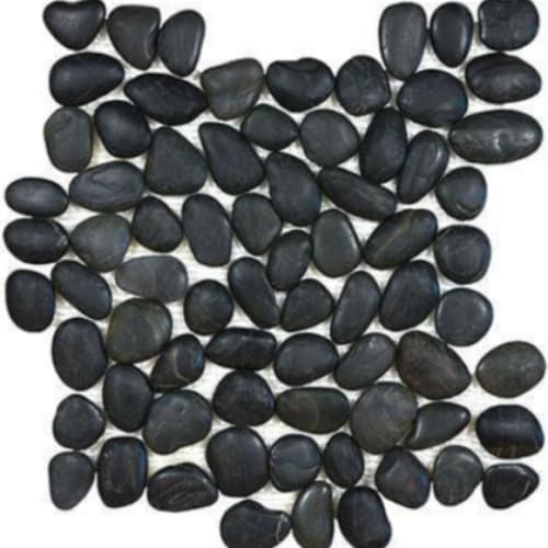 River Rock In Graphite Blend - Pebbles Mosaic Tumbled Rocks