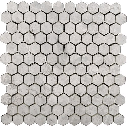 Marble Silver Collection In Silver Polished - Hexagon