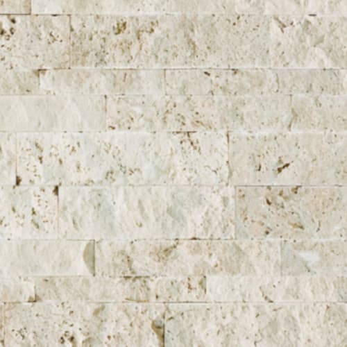 Split Face In Ivory - 1X2 Stack Mosaic