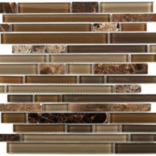 Stone & Glass Mixes in Emperador Mix - Mini Random Mosaic Tile