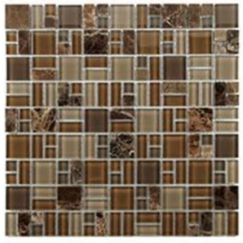 Stone & Glass Mixes in Emperador Mix - Mini Roman Mosaic Tile