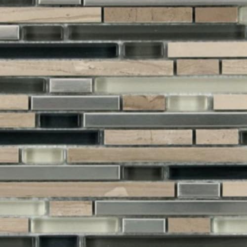 Stone, Glass & Metal Micro in Bel Air Blend - 5/16 Random Mosaic Tile