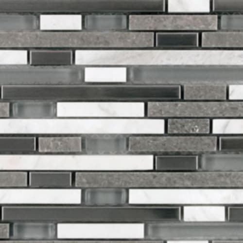 Stone, Glass & Metal Micro in Del Mar Blend - 5/16 Random Mosaic Tile