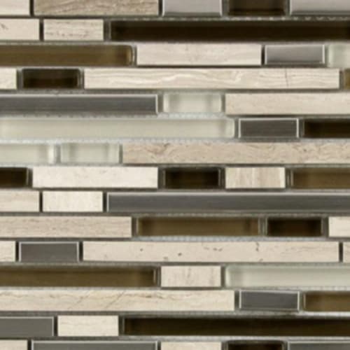 Stone, Glass & Metal Micro in Georgetown Blend - 5/16 Random Mosaic Tile