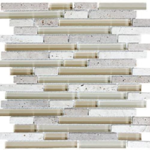 Stone, Glass, Travertine in Nutmeg - 5/8 Random Strip Mosaic Tile