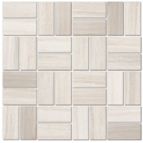 Stream In Bianco - 1.5X3 Basketweave Mosaic
