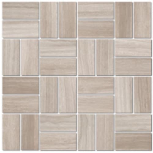 Stream in Taupe - 1.5x3 Basketweave Mosaic Tile