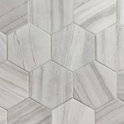 Stria in Grey - 4.5x4 Hexagon Tile