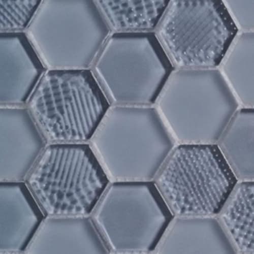 Textured Gloss & Matte Hexagon in Blue Mink - 1.5x1.5 Hexagon Mosaic Tile