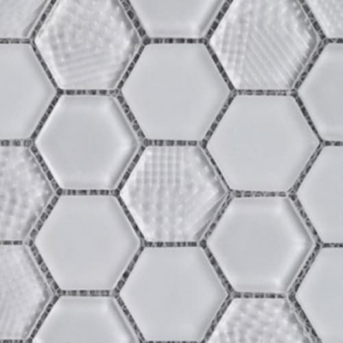 Textured Gloss & Matte Hexagon in Pearl Mink - 1.5x1.5 Hexagon Mosaic Tile