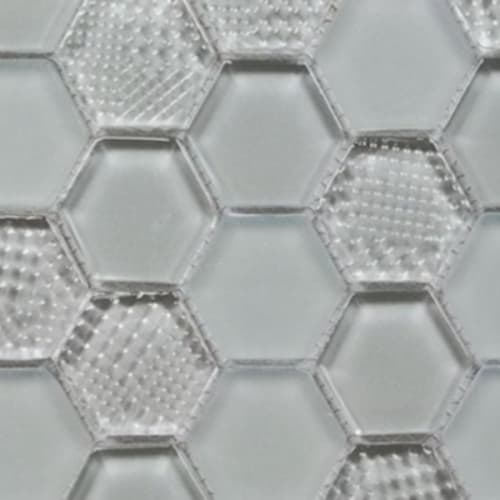 Textured Gloss & Matte Hexagon in Silver Mink - 1.5x1.5 Hexagon Mosaic Tile