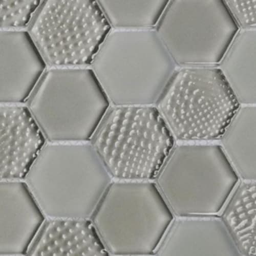 Textured Gloss & Matte Hexagon in Taupe Mink - 1.5x1.5 Hexagon Mosaic Tile